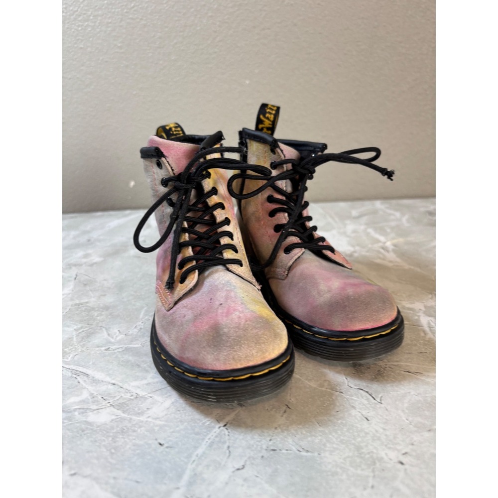 Dr. Martens 1460 T Toddler Tie Dye Suede Boots Pink Yellow Size 10 US Kids 1460T